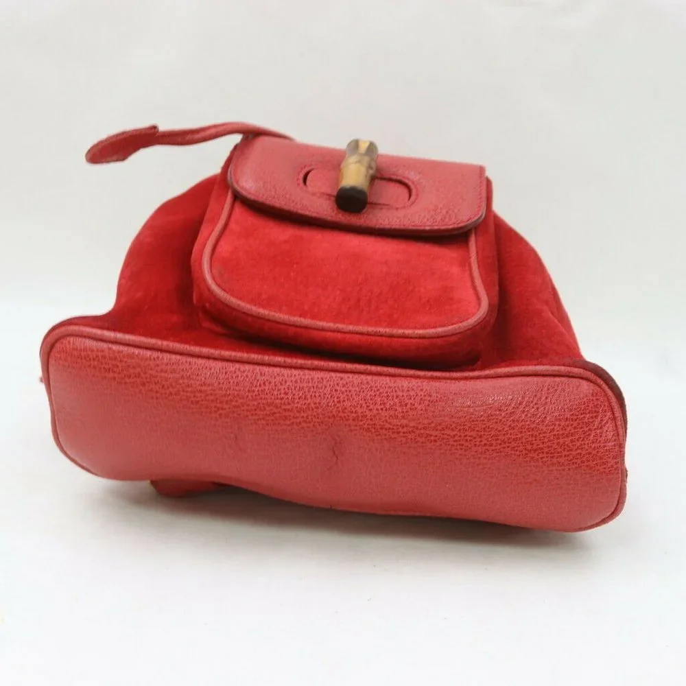 authentic Gucci BackPack Bag Reds Leather - Picture 4 of 9